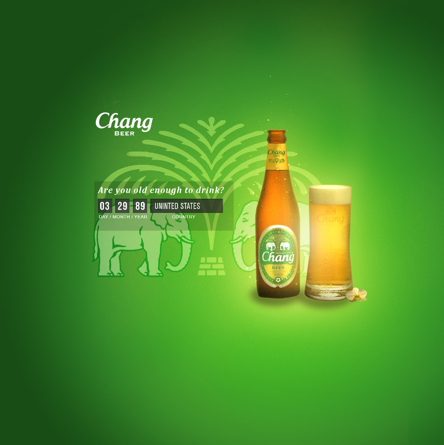 Chang Beer Splash Page concept Alexander Mark 2012